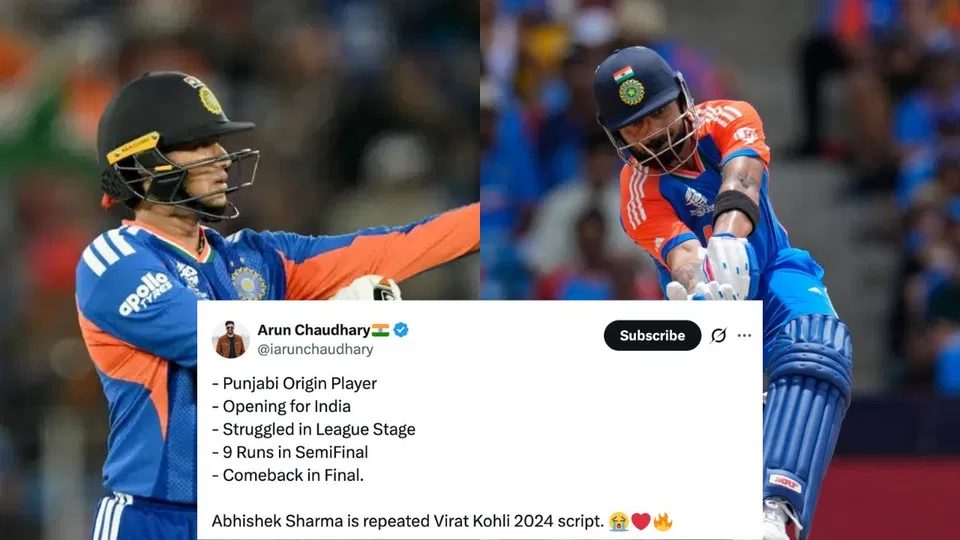 "Repeated Virat Kohli 2024 Script": Fans Hail Abhishek Sharma For Stunning Blitz In Final